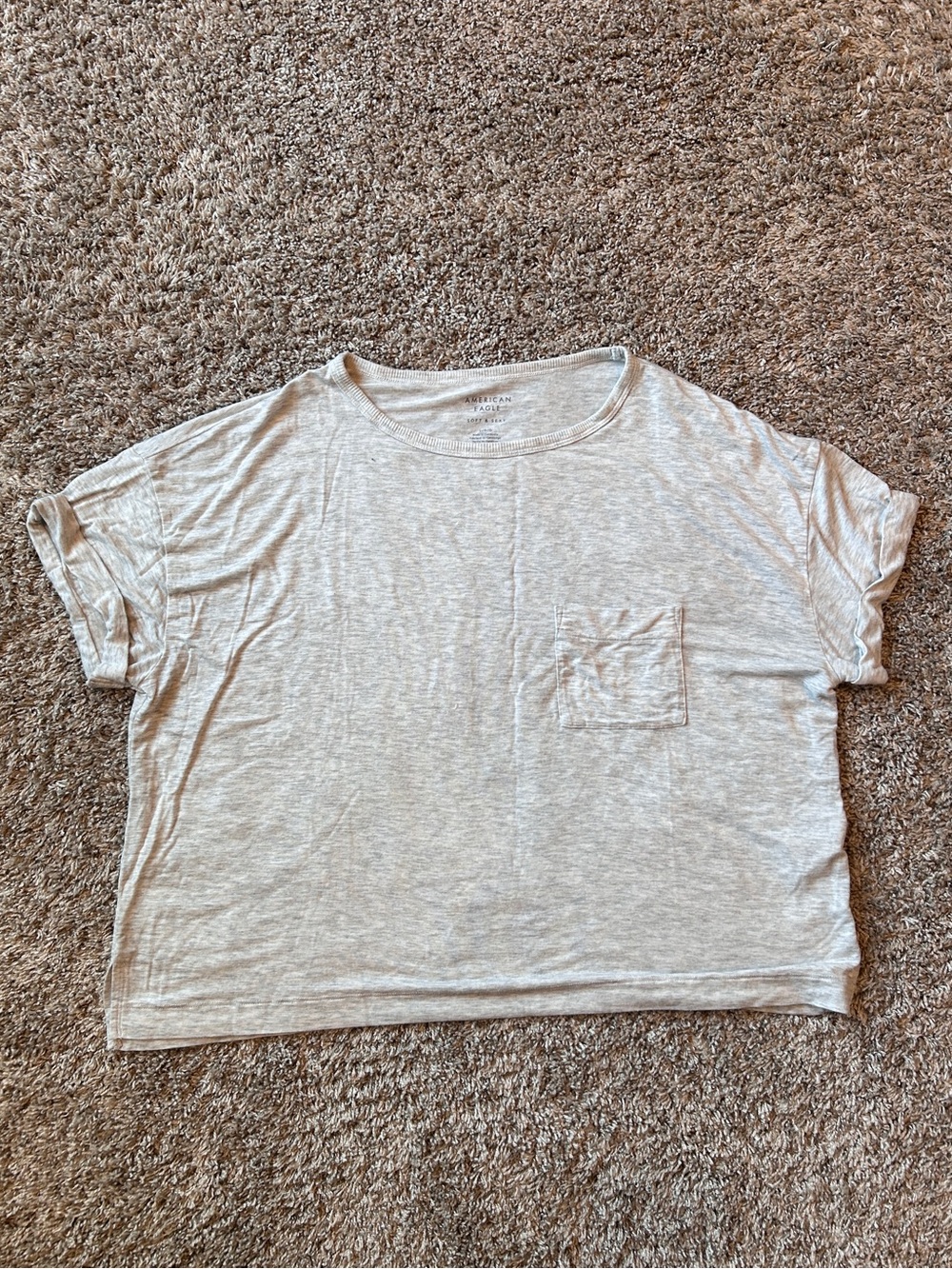 American Eagle Soft & Sexy Cropped Pocket Tee